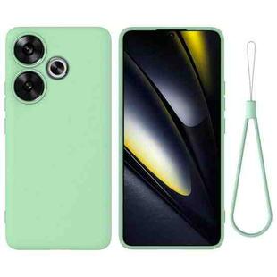 For Redmi Turbo 3 Solid Color Liquid Silicone Dropproof Full Coverage Phone Case(Green)