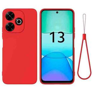 For Redmi 13 4G / 5G / Note 13R 5G Solid Color Liquid Silicone Dropproof Full Coverage Phone Case(Red)