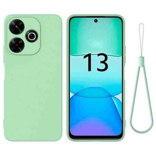 For Redmi 13 4G / 5G / Note 13R 5G Solid Color Liquid Silicone Dropproof Full Coverage Phone Case(Green)