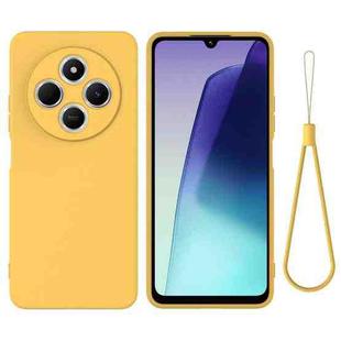 For Redmi A4 5G Solid Color Liquid Silicone Dropproof Full Coverage Phone Case(Yellow)