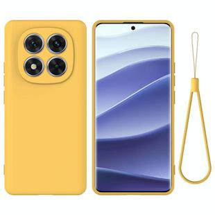 For Redmi Note 14 Pro 4G Solid Color Liquid Silicone Dropproof Full Coverage Phone Case(Yellow)