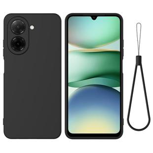 For Redmi A5 NFC 4G 173mm Solid Color Liquid Silicone Dropproof Full Coverage Phone Case(Black)