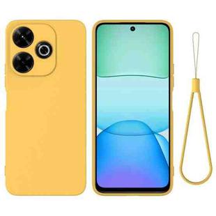 For Redmi 13x 4G Solid Color Liquid Silicone Dropproof Full Coverage Phone Case(Yellow)