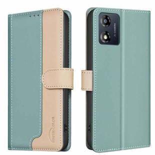 For Motorola Moto E13 4G Color Matching RFID Anti-theft Leather Phone Case(Green)