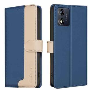 For Motorola Moto E13 4G Color Matching RFID Anti-theft Leather Phone Case(Blue)