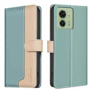 For Motorola Edge 40 5G Color Matching RFID Anti-theft Leather Phone Case(Green)