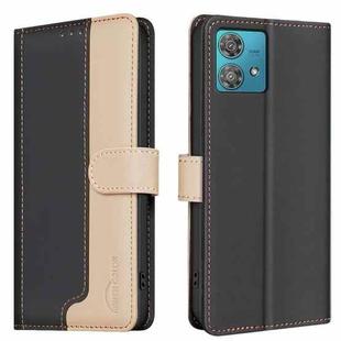 For Motorola Edge 40 Neo Color Matching RFID Anti-theft Leather Phone Case(Black)