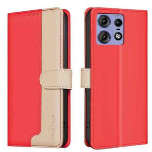 For Motorola Edge 50 Pro 5G Color Matching RFID Anti-theft Leather Phone Case(Red)