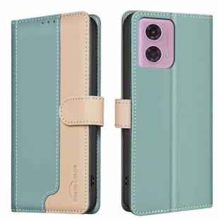 For Motorola Moto G04 / G24 / E14 Color Matching RFID Anti-theft Leather Phone Case(Green)