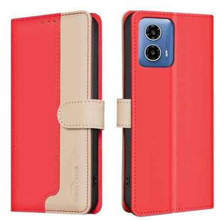 For Motorola Moto G34 5G Color Matching RFID Anti-theft Leather Phone Case(Red)