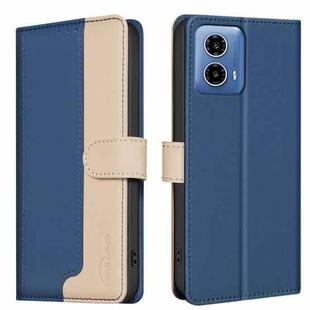 For Motorola Moto G34 5G Color Matching RFID Anti-theft Leather Phone Case(Blue)