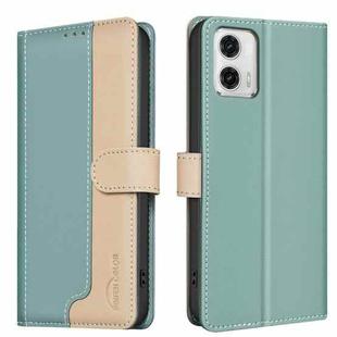 For Motorola Moto G73 5G Color Matching RFID Anti-theft Leather Phone Case(Green)