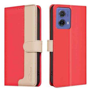 For Motorola Moto G85 Color Matching RFID Anti-theft Leather Phone Case(Red)