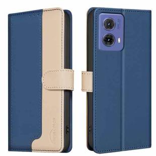 For Motorola Moto G85 Color Matching RFID Anti-theft Leather Phone Case(Blue)
