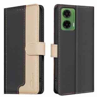 For Motorola Moto G35 Color Matching RFID Anti-theft Leather Phone Case(Black)