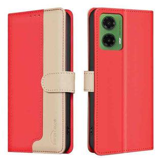 For Motorola Moto G35 Color Matching RFID Anti-theft Leather Phone Case(Red)