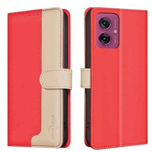 For Motorola Moto G55 Color Matching RFID Anti-theft Leather Phone Case(Red)