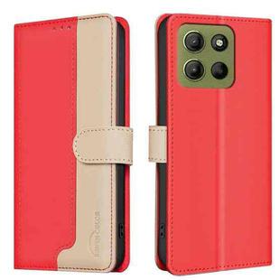 For Motorola Moto G15 Color Matching RFID Anti-theft Leather Phone Case(Red)