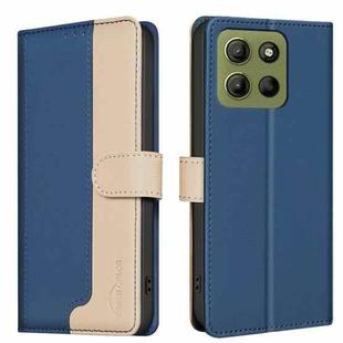 For Motorola Moto G15 Color Matching RFID Anti-theft Leather Phone Case(Blue)