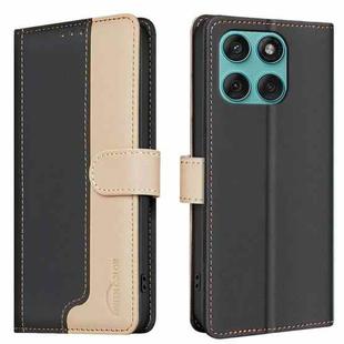 For Motorola Edge 60 Fusion Color Matching RFID Anti-theft Leather Phone Case(Black)