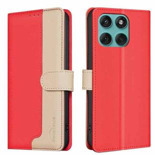 For Motorola Edge 60 Fusion Color Matching RFID Anti-theft Leather Phone Case(Red)