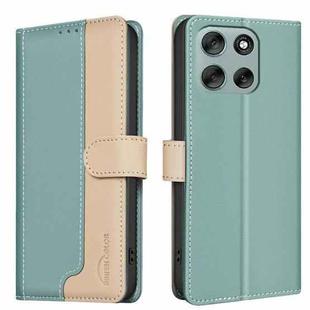 For Motorola Moto G56 5G Color Matching RFID Anti-theft Leather Phone Case(Green)