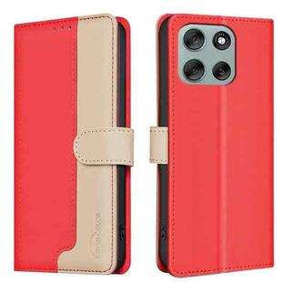 For Motorola Moto G56 5G Color Matching RFID Anti-theft Leather Phone Case(Red)