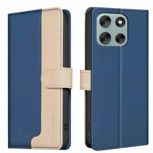 For Motorola Moto G56 5G Color Matching RFID Anti-theft Leather Phone Case(Blue)