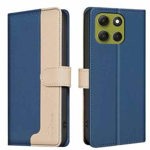 For Motorola Moto G86 5G Color Matching RFID Anti-theft Leather Phone Case(Blue)