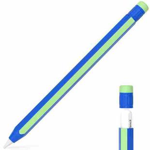 For Apple Pencil 2 / Pencil Pro Colorful Pencil Style Stylus Silicone Protective Case(Sapphire Blue Cyan)