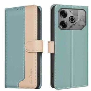 For Tecno Pova 6 / 6 Pro Color Matching RFID Anti-theft Leather Phone Case(Green)