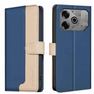 For Tecno Pova 6 / 6 Pro Color Matching RFID Anti-theft Leather Phone Case(Blue)