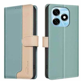 For Tecno Spark 20 Color Matching RFID Anti-theft Leather Phone Case(Green)