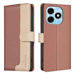 For Tecno Spark 20 Color Matching RFID Anti-theft Leather Phone Case(Brown)