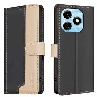 For Tecno Spark 20 Color Matching RFID Anti-theft Leather Phone Case(Black)