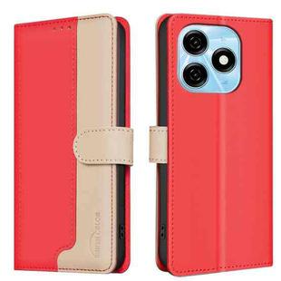 For Tecno Spark 20 Color Matching RFID Anti-theft Leather Phone Case(Red)