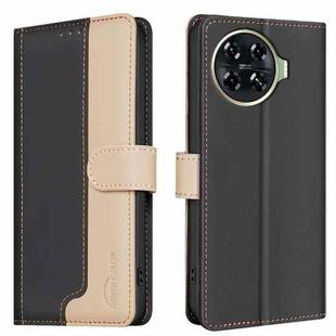 For Tecno Spark 20 Pro+ Color Matching RFID Anti-theft Leather Phone Case(Black)