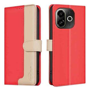 For Tecno POP 9 5G / Spark 30C 5G Color Matching RFID Anti-theft Leather Phone Case(Red)