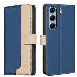 For Tecno Camon 40 Pro 5G Color Matching RFID Anti-theft Leather Phone Case(Blue)