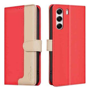 For Tecno Camon 40 Pro 4G Color Matching RFID Anti-theft Leather Phone Case(Red)
