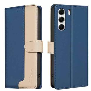 For Tecno Camon 40 Pro 4G Color Matching RFID Anti-theft Leather Phone Case(Blue)