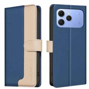 For Tecno Spark 40 4G Color Matching RFID Anti-theft Leather Phone Case(Blue)