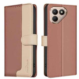 For Tecno Pova 7 Ultra 5G Color Matching RFID Anti-theft Leather Phone Case(Brown)