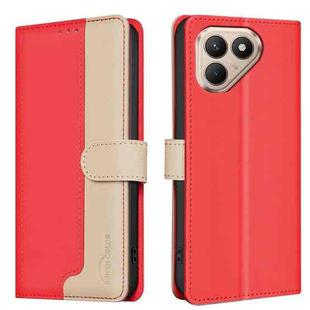 For Tecno Pova 7 Pro 5G Color Matching RFID Anti-theft Leather Phone Case(Red)