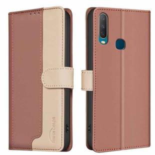 For vivo Y11 / Y15 / Y12 / Y17 Color Matching RFID Anti-theft Leather Phone Case(Brown)