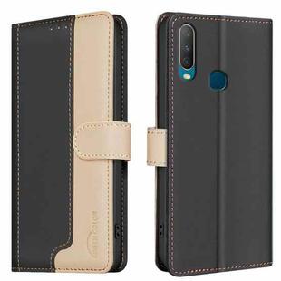 For vivo Y11 / Y15 / Y12 / Y17 Color Matching RFID Anti-theft Leather Phone Case(Black)