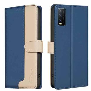For vivo Y20 Color Matching RFID Anti-theft Leather Phone Case(Blue)
