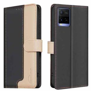 For vivo Y21 / Y21s / Y33s Color Matching RFID Anti-theft Leather Phone Case(Black)