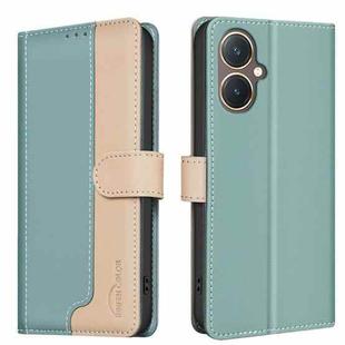 For vivo Y27 4G Color Matching RFID Anti-theft Leather Phone Case(Green)