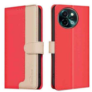 For vivo Y38 5G / Y200i 5G Color Matching RFID Anti-theft Leather Phone Case(Red)
